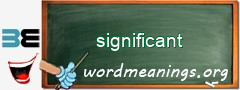 WordMeaning blackboard for significant